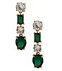 Anne Klein Gold Tone Stone Pear Linear Earrings - Image 2