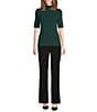 Anne Klein Half Sleeve Turtleneck Sweater, Color:Pine Forest - Image 3