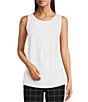 Color:Anne White - Image 1 - Harmony Knit Front Twist Scoop Neck Sleeveless Top