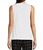 Color:Anne White - Image 2 - Harmony Knit Front Twist Scoop Neck Sleeveless Top
