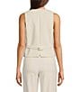 Anne Klein Heavy Urban Stretch Button Front Vest, Color:White Dove - Image 2