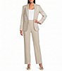 Anne Klein High Rise Wide Leg Pull On Linen Blend Pants - Image 3