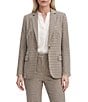 Anne Klein Houndstooth Notch Collar One Button Blazer - Image 1