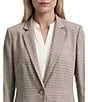 Anne Klein Houndstooth Notch Collar One Button Blazer - Image 3