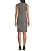 Color:Anne Black/Bright White - Image 2 - Knit Jacquard Dotted Round Neck Sleeveless Coordinating Sheath Dress