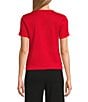 Anne Klein Knit Short Sleeve V Neck With Button Front Top - Image 2