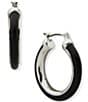 Anne Klein Leather Hoop Earrings - Image 1