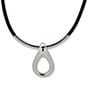 Anne Klein Leather Rounded Teardrop Short Pendant Necklace - Image 2