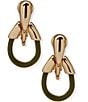 Anne Klein Leather Teardrop Drop Clip Earrings - Image 2