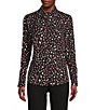 Color:Anne Black Multi - Image 1 - Long Sleeve Collared Neck Button Front Blouse