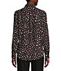 Color:Anne Black Multi - Image 2 - Long Sleeve Collared Neck Button Front Blouse