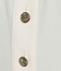 Anne Klein Mandarin Collar Flutter Short Sleeve Button Front Top, Color:White Dove - Image 4