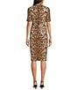Anne Klein Mock Neck 3/4 Sleeve Sequin Cheetah Print Midi Dress, Color:Anne Black Multi - Image 2