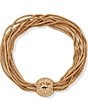 Anne Klein Multi Row Dome Flex Line Bracelet, Color:Gold - Image 1