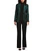 Anne Klein One Button Notch Collar Printed Jacket, Color:Pine Forest Multi - Image 3