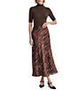 Anne Klein Petite Animal Pull-On Flared Printed Satin Skirt - Image 3
