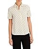 Anne Klein Petite Button Front Blouse With Cap Sleeve - Image 3