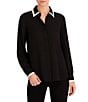 Anne Klein Petite Long Sleeve Button Down Blouse - Image 1