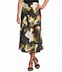 Anne Klein Petite Size Print Satin A Line Skirt - Image 1