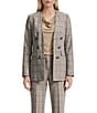 Anne Klein Plaid Faux Double Breasted Plaid Jacket - Image 1