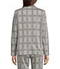 Anne Klein Plaid Notch Collar Long Sleeve Patch Pocket Button Front Blazer, Color:Anne Black Multi - Image 3