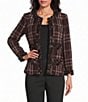 Anne Klein Plaid Tweed Fringe Pocket Jacket - Image 1