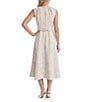Anne Klein Pleated Tweed Belted Sleeveless Midi Dress - Image 2