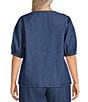 Anne Klein Plus Chambray Button Front Blouse - Image 2