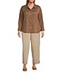 Anne Klein Plus Drawstring Twill Straight Leg Drapey Pants - Image 3