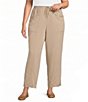 Anne Klein Plus Drawstring Twill Straight Leg Drapey Pants - Image 1
