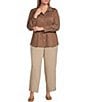 Anne Klein Plus Size Drawstring Twill Straight Leg Drapey Pants - Image 3