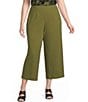 Anne Klein Plus High Rise Pull On Crop Wide Leg Pants - Image 1