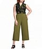 Anne Klein Plus High Rise Pull On Crop Wide Leg Pants - Image 3