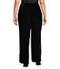 Anne Klein Plus High Rise Pull On Velvet Wide Leg Pants - Image 2
