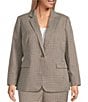 Anne Klein Plus Houndstooth One Button Coordinating Blazer - Image 2
