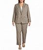 Anne Klein Plus Houndstooth One Button Coordinating Blazer - Image 4