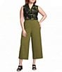 Anne Klein Plus Jersey Knit V Neck Sleeveless Blouse - Image 3