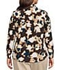 Anne Klein Plus Long Sleeve Printed Knit Blouse With Tie Neck, Color:Deep Mahogany Multi - Image 2