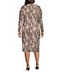 Anne Klein Plus Long Sleeve Snake Print Midi Mesh Dress - Image 2