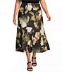 Anne Klein Plus Printed Satin Flare Skirt - Image 1