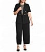 Anne Klein Plus Pull on Striped Ankle Pants - Image 2