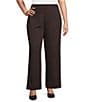 Anne Klein Plus Pull On Wide Leg Trousers, Color:Deep Mahogany - Image 1