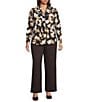 Anne Klein Plus Pull On Wide Leg Trousers, Color:Deep Mahogany - Image 3