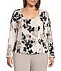 Anne Klein Plus Scoop Neck Floral Jacket - Image 1