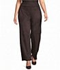 Anne Klein Plus Scuba Suede Wide Leg Pull-On Pants - Image 1