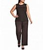 Anne Klein Plus Scuba Suede Wide Leg Pull-On Pants - Image 3
