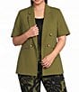 Anne Klein Plus Short Sleeve Faux Double Breasted Blazer - Image 5