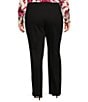 Anne Klein Plus Size Collection Compression Stretch Knit Straight Wide-Leg Pull On Trouser Pants, Color:Anne Black - Image 2