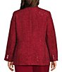Anne Klein Plus Size Eyelash Tweet Sequin Mandarin Collar Open Front Jacket - Image 2