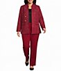 Anne Klein Plus Size Eyelash Tweet Sequin Mandarin Collar Open Front Jacket - Image 3